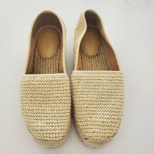 J. Crew Women's Tan Raffia Woven Espadrille Slip-On Shoes  9 / 9.5